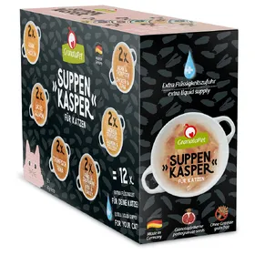 Meilleurs prix pour Offre d'essai GranataPet Suppenkasper pour chat - 12 x 70 g (6 variétés)