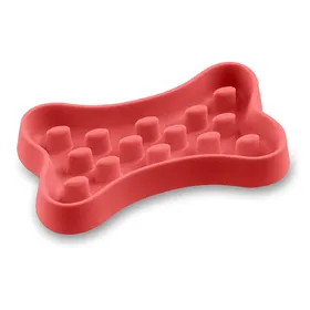 Meilleurs prix pour Gamelle Here Sparky Slow Chow Bone rouge 1,4 l, 35,9 x 20,4 x 5 cm pour chien