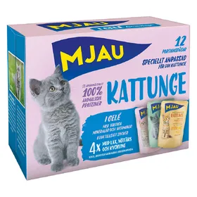 Meilleurs prix pour 12x85g Mjau Kitten Pouch Mixpaket Menu (3 sortes) nourriture pour chats humide