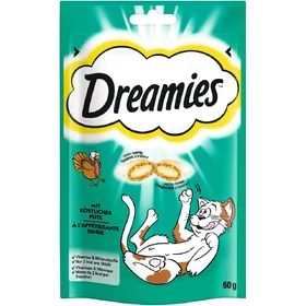 Meilleurs prix pour Catisfactions à la dinde pour chat 60g - Friandises Dreamies Catisfactions