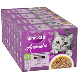 Meilleurs prix pour 48x85g Whiskas 1+ Aromatic Selection Mix en sauce nourriture  humide pour chats