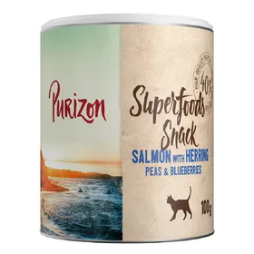 Comparer les prix de 3x100g Superfood saumon avec hareng, petits pois et myrtilles Purizon friandise pour chats