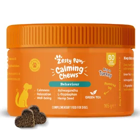 Meilleurs prix pour Bouchées Zesty Paws Calming Chews à la dinde, 50 bouchées à mâcher, complément alimentaire pour chiens