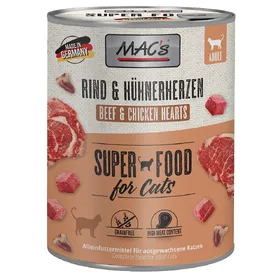 Meilleurs prix pour MAC's 12 x 800 g pour chat - bœuf, cœurs de poulet