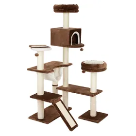Meilleurs prix pour Arbre à chat Maison en pain d'épice avec échelle marron foncé