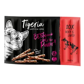 Comparer les prix de Tigeria Sticks bœuf, foie - Friandises pour chat