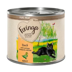 Comparer les prix de 6x200g Feringa Menus à la viande canard, cottage cheese et valériane - Pâtée pour chat