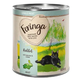 Meilleurs prix pour Feringa Single Meat Menus 6 x 800 g pour chat - lapin, panais, menthe à chat