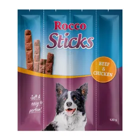Meilleurs prix pour Rocco Sticks 12 x bœuf, poulet - Friandises pour chien
