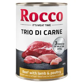 Meilleurs prix pour Rocco Classic Trio de viandes 6 x 400 g pour chien - bœuf, agneau, volaille