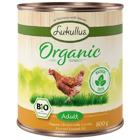 Comparer les prix de Lukullus Organic Adult poulet, carottes (sans gluten) pour chien - 6 x 800 g
