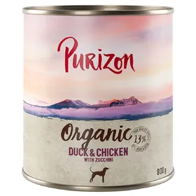 Comparer les prix de Purizon Organic Bio 6 x 800 g pour chien - canard, poulet & courgettes