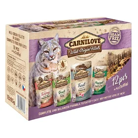 Comparer les prix de 85g Wild Origin Fillets Multipack (4 sortes) Nourriture humide pour chats Carnilove