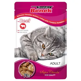Comparer les prix de Super Benek Super Chunks 24 x 100 g pour chat - bœuf en sauce