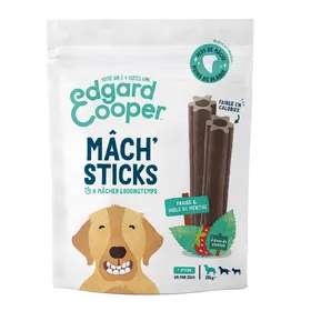 Comparer les prix de Bâtonnets Edgard & Cooper Mâch' Sticks menthe, fraise pour chien - lot : pour les grands chiens (à partir de 25 kg, 21 sticks)