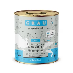 Comparer les prix de Grau menu gourmand sans céréales 6 x 800 g pour chat - dinde, saumon, maquereau