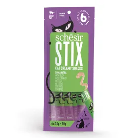 Comparer les prix de Schesir Stix Creamy Snacks 90 g pour chat – canard