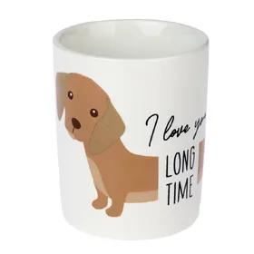 Meilleurs prix pour TIAKI Tasse en céramique "I Love You Long Time" Ø 9 x H 10 cm Chien