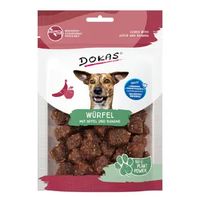 Meilleurs prix pour Dokas Dés pomme, banane pour chien - 105 g
