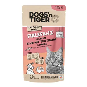 Comparer les prix de 12x125g Dogs'n Tiger Cat boeuf, dinde nourriture humide pour chats