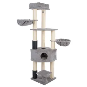 Meilleurs prix pour zooplus Basics Arbre à chat XXL 50x50x200cm, gris chat