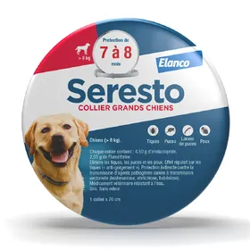Meilleurs prix pour Seresto® Grand chien >8 kg 70cm - Collier antiparasitaire pour tiques, puces et poux