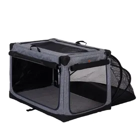 Comparer les prix de Niche pliable Pet Home pour chien et chat - taille XL : L 71 x P 106 x H 68,5 cm - gris
