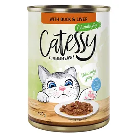 Meilleurs prix pour Catessy Bouchées en sauce canard, foie - Pâtée pour chat