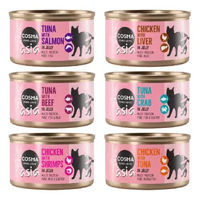 Comparer les prix de Cosma Asia en gelée 6 x 85 g pour chat - lot 6 saveurs