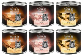 Meilleurs prix pour Wild Freedom Kitten pour chaton 200 g - Lot mixte : 2 x Wild Desert, 2 x Wide Country, 2 x Golden Valley