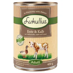 Comparer les prix de Lukullus canard, veau - Pâtée pour chien