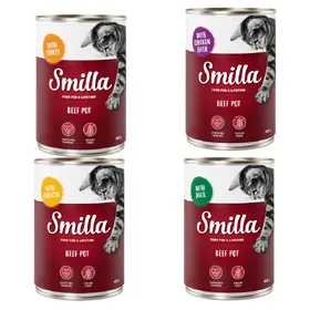 Comparer les prix de Smilla bœuf (4 variétés) - Pâtée pour chat