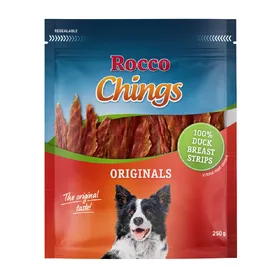 Comparer les prix de 250g Rocco Chings Originals Magrets de canard en lamelles - Friandises pour chien