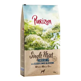 Meilleurs prix pour Purizon Single Meat hareng, fleurs de sureau pour chien - 12 kg