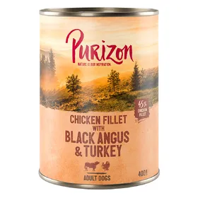 Comparer les prix de Purizon Adult bœuf Black Angus, dinde, patates douces - Pâtée pour chien