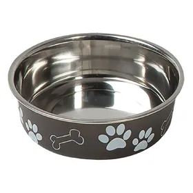 Comparer les prix de Gamelle en inox Karlie à motifs de pattes, noir pour chien - 800 mL, diamètre 17 cm