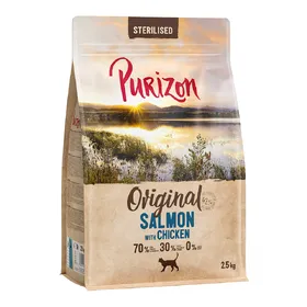 Comparer les prix de Purizon Sterilised Adult saumon, poulet - sans céréales pour chat  - 2,5 kg