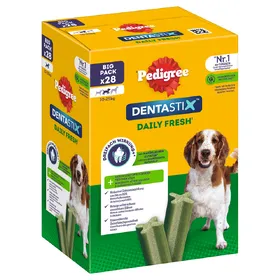 Comparer les prix de Lot 168 x Pedigree DentaStix Oral Care / Fresh pour chien - Fresh - pour chien de taille moyenne (10-25 kg)
