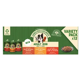 Meilleurs prix pour 12x400g Lot mixte : Adult James Wellbeloved Nourriture humide pour chien