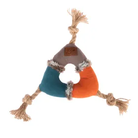Meilleurs prix pour Jouet TIAKI Triangle en corde et peluche pour chien - 17 cm de diamètre