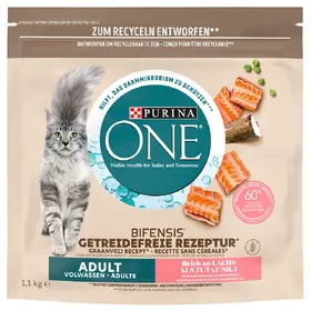 Comparer les prix de PURINA ONE Sans céréales Adult saumon pour chat - 1,1 kg
