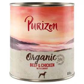Meilleurs prix pour Purizon Organic Bio 6 x 800 g pour chien - bœuf, poulet & carottes