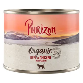 Meilleurs prix pour Purizon Organic bio 6 x 200 g pour chat - sans céréales - bœuf, poulet, carottes