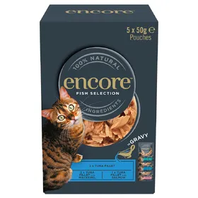 Comparer les prix de Lot mixte Encore en sauce 5 x 50 g sachets pour chat - sélection au poisson (3 saveurs)
