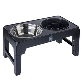 Comparer les prix de Gamelle double TIAKI réglable en hauteur sur 4  positions - capacité : 1,2 l, environ L 44 x l 24 x H 8 cm