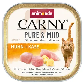Comparer les prix de Lot animonda Carny Adult Pure & Mild 64 x 100 g - poulet, fromage