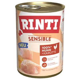 Meilleurs prix pour Lot RINTI Sensible 24 x 400 g pour chien - poulet, carottes