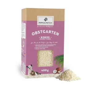 Meilleurs prix pour 400g PAWS & PATCH Obstgarten Flocons de noix de coco complément alimentaire pour chiens