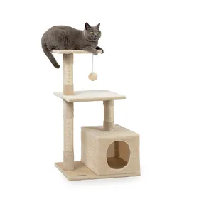 Comparer les prix de Lionto Arbre à chat, 85cm beige chat