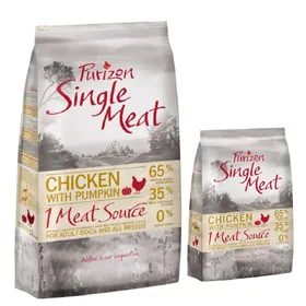 Comparer les prix de Single Meat Adult poulet, potiron Purizon Croquettes pour chien + 2 kg offerts !